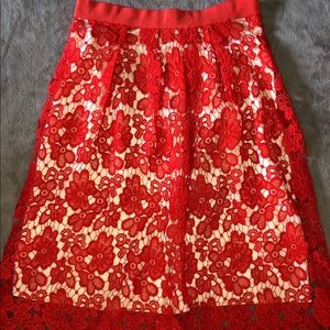 Red Floral Skirt